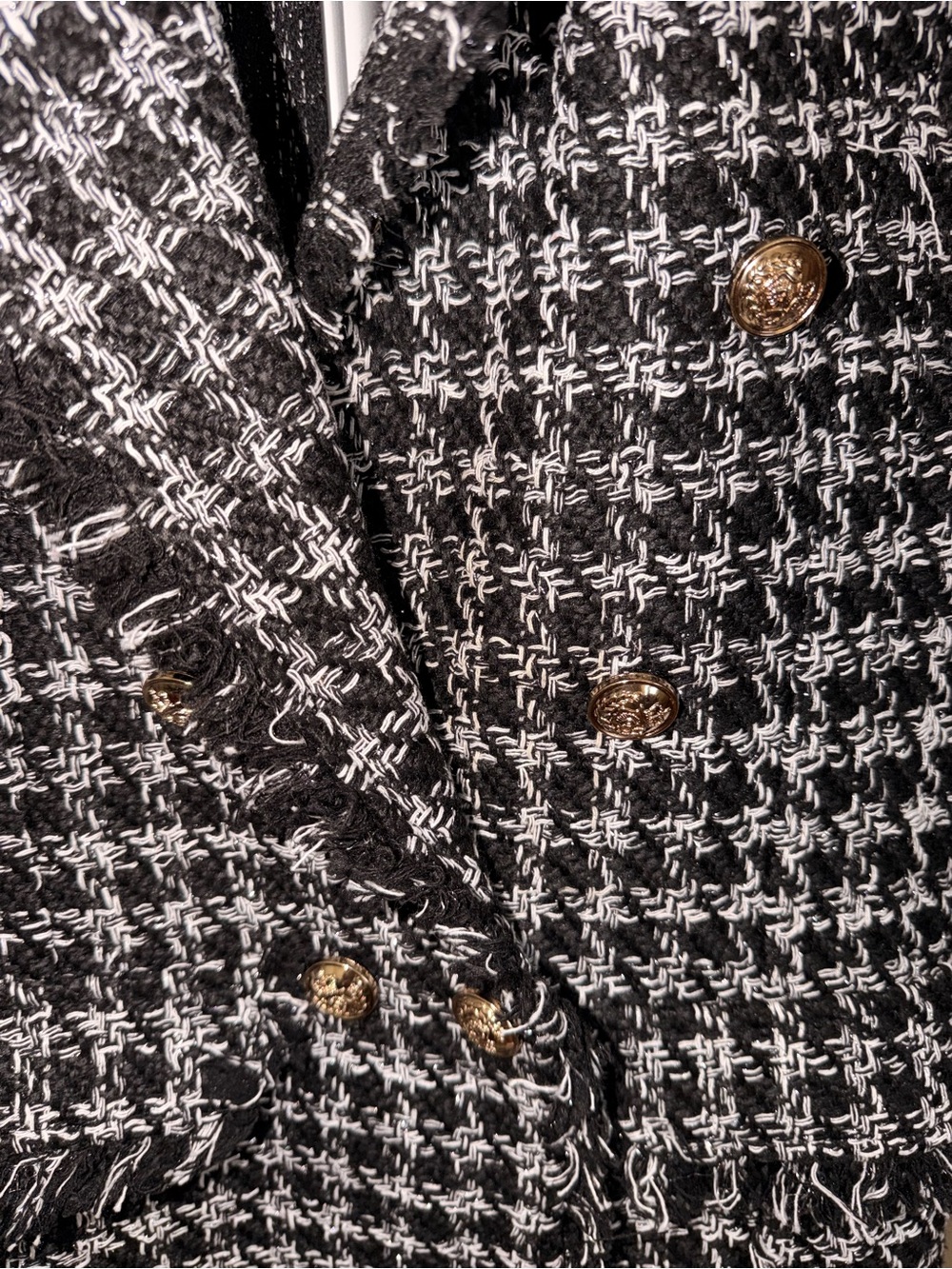 NWT HYFVE Black White Tweed Double Breasted Vest - Picture 7 of 8